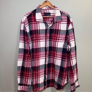 Old Navy Red and White Plaid Flannel Shirt